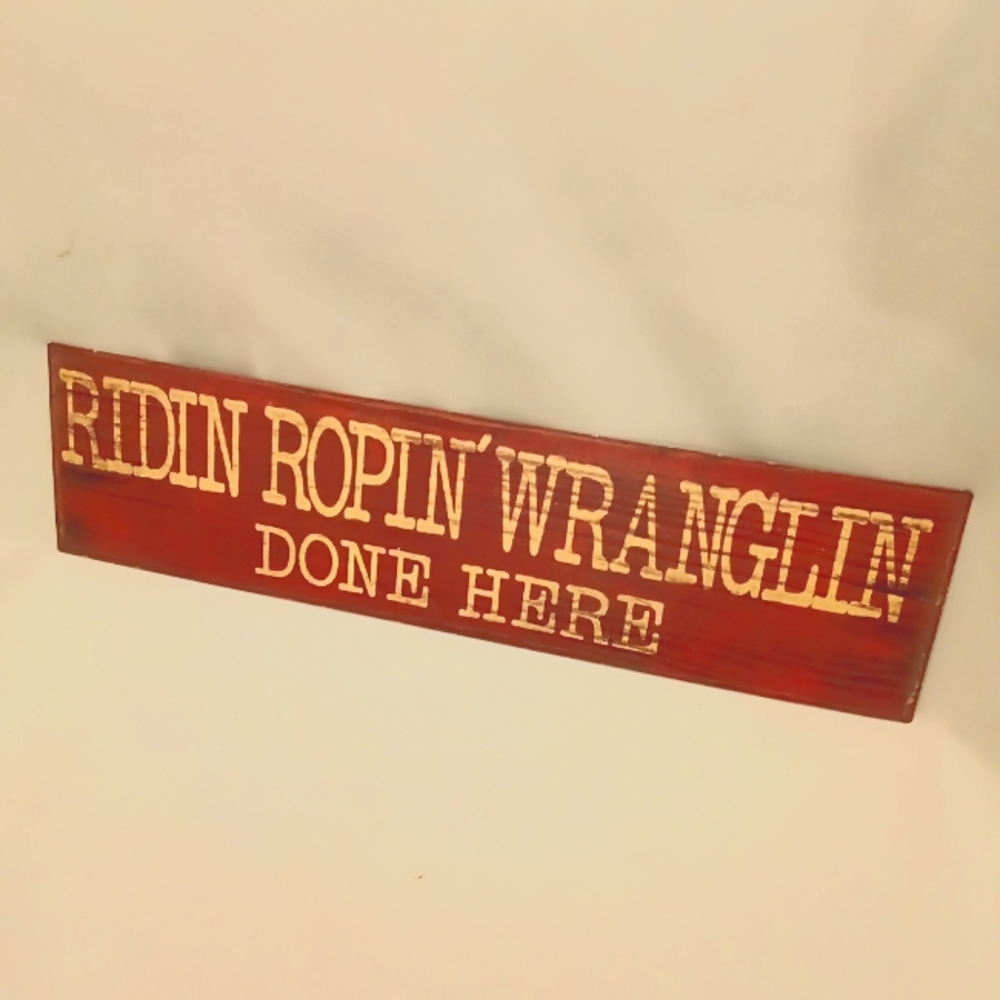 Western theme tin sign
